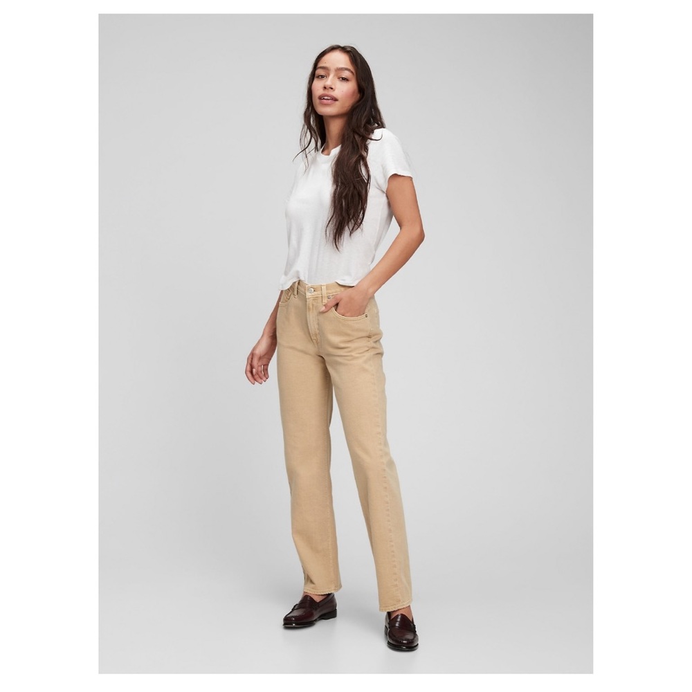 GAP Beige Mid Rise '90s Loose Fit Jeans